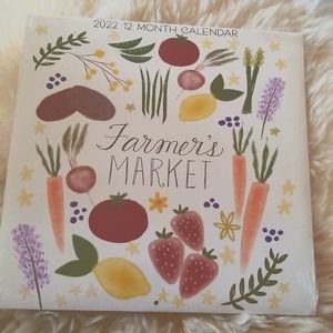 2022 12 Month Farmer's Market Wall Calendar 11" x 11" Fruits & Veggies 5 for$20